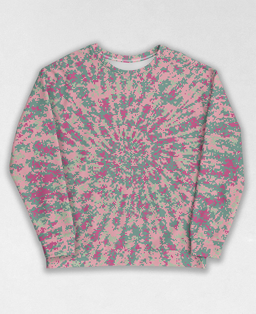 Tie-Dye-Camo Sweatshirt #0805. All over print, precision-cut, and hand-sewn. Super comfortable poly-cotton blend original Digital Camouflage designs by Dan Ellis vague.paris