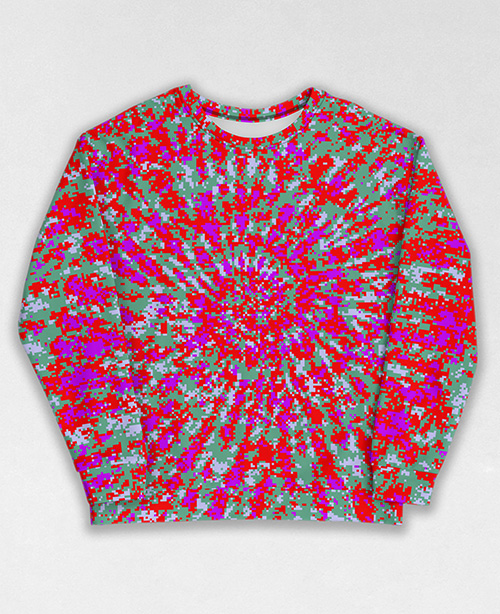 Tie-Dye-Camo Sweatshirt #0809. All over print, precision-cut, and hand-sewn. Super comfortable poly-cotton blend original Digital Camouflage designs by Dan Ellis vague.paris