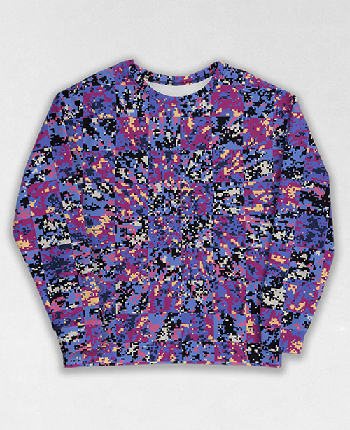 Tie-Dye-Camo Sweatshirt #0811. All over print, precision-cut, and hand-sewn. Super comfortable poly-cotton blend original Digital Camouflage designs by Dan Ellis vague.paris