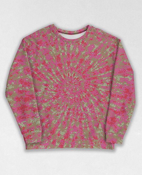 Tie-Dye-Camo Sweatshirt #0818. All over print, precision-cut, and hand-sewn. Super comfortable poly-cotton blend original Digital Camouflage designs by Dan Ellis vague.paris