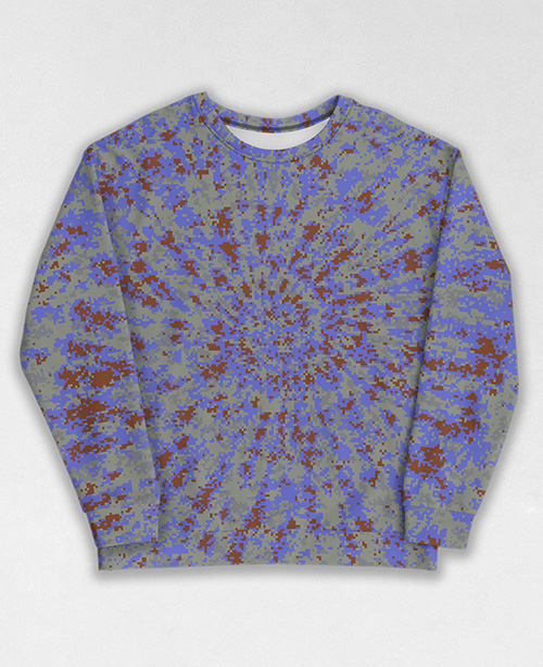 Tie-Dye-Camo Sweatshirt #0833. All over print, precision-cut, and hand-sewn. Super comfortable poly-cotton blend original Digital Camouflage designs by Dan Ellis vague.paris