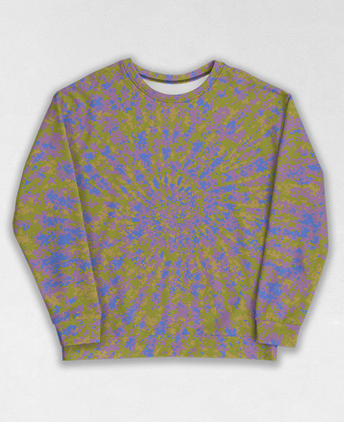 Tie-Dye-Camo Sweatshirt #0835. All over print, precision-cut, and hand-sewn. Super comfortable poly-cotton blend original Digital Camouflage designs by Dan Ellis vague.paris