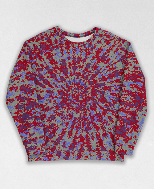 Tie-Dye-Camo Sweatshirt #0837. All over print, precision-cut, and hand-sewn. Super comfortable poly-cotton blend original Digital Camouflage designs by Dan Ellis vague.paris