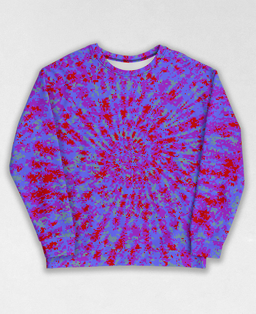 Tie-Dye-Camo Sweatshirt #0853. All over print, precision-cut, and hand-sewn. Super comfortable poly-cotton blend original Digital Camouflage designs by Dan Ellis vague.paris