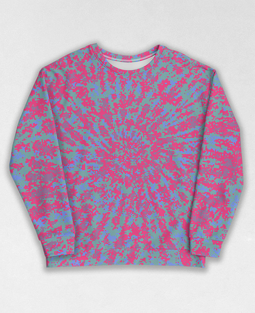 Tie-Dye-Camo Sweatshirt #0858. All over print, precision-cut, and hand-sewn. Super comfortable poly-cotton blend original Digital Camouflage designs by Dan Ellis vague.paris