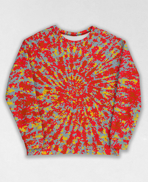 Tie-Dye-Camo Sweatshirt #0861. All over print, precision-cut, and hand-sewn. Super comfortable poly-cotton blend original Digital Camouflage designs by Dan Ellis vague.paris