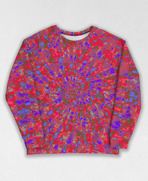 Tie-Dye-Camo Sweatshirt #0862. All over print, precision-cut, and hand-sewn. Super comfortable poly-cotton blend original Digital Camouflage designs by Dan Ellis vague.paris