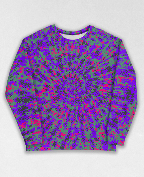 Tie-Dye-Camo Sweatshirt #0864. All over print, precision-cut, and hand-sewn. Super comfortable poly-cotton blend original Digital Camouflage designs by Dan Ellis vague.paris