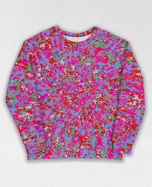 Tie-Dye-Camo Sweatshirt #0865. All over print, precision-cut, and hand-sewn. Super comfortable poly-cotton blend original Digital Camouflage designs by Dan Ellis vague.paris