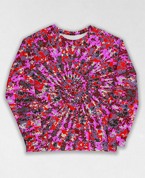 Tie-Dye-Camo Sweatshirt #0869. All over print, precision-cut, and hand-sewn. Super comfortable poly-cotton blend original Digital Camouflage designs by Dan Ellis vague.paris