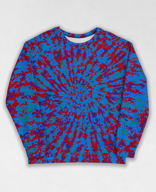 Tie-Dye-Camo Sweatshirt #0871. All over print, precision-cut, and hand-sewn. Super comfortable poly-cotton blend original Digital Camouflage designs by Dan Ellis vague.paris