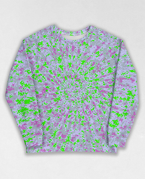 Tie-Dye-Camo Sweatshirt #0872. All over print, precision-cut, and hand-sewn. Super comfortable poly-cotton blend original Digital Camouflage designs by Dan Ellis vague.paris