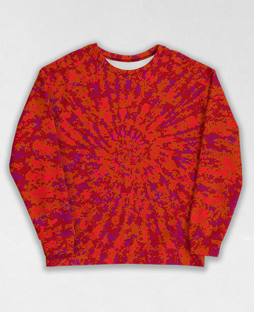 Tie-Dye-Camo Sweatshirt #0890. All over print, precision-cut, and hand-sewn. Super comfortable poly-cotton blend original Digital Camouflage designs by Dan Ellis vague.paris