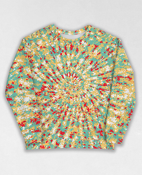 Tie-Dye-Camo Sweatshirt #0902. All over print, precision-cut, and hand-sewn. Super comfortable poly-cotton blend original Digital Camouflage designs by Dan Ellis vague.paris