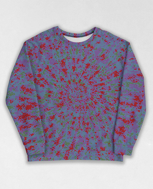 Tie-Dye-Camo Sweatshirt #0903. All over print, precision-cut, and hand-sewn. Super comfortable poly-cotton blend original Digital Camouflage designs by Dan Ellis vague.paris