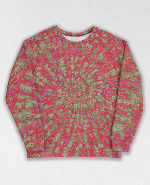 Tie-Dye-Camo Sweatshirt #0916. All over print, precision-cut, and hand-sewn. Super comfortable poly-cotton blend original Digital Camouflage designs by Dan Ellis vague.paris