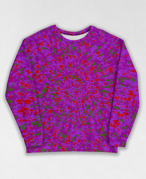 Tie-Dye-Camo Sweatshirt #0932. All over print, precision-cut, and hand-sewn. Super comfortable poly-cotton blend original Digital Camouflage designs by Dan Ellis vague.paris