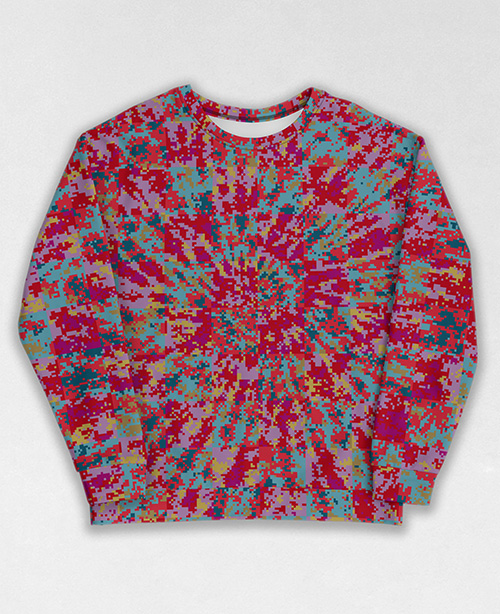 Tie-Dye-Camo Sweatshirt #0936. All over print, precision-cut, and hand-sewn. Super comfortable poly-cotton blend original Digital Camouflage designs by Dan Ellis vague.paris