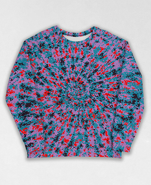 Tie-Dye-Camo Sweatshirt #0941. All over print, precision-cut, and hand-sewn. Super comfortable poly-cotton blend original Digital Camouflage designs by Dan Ellis vague.paris