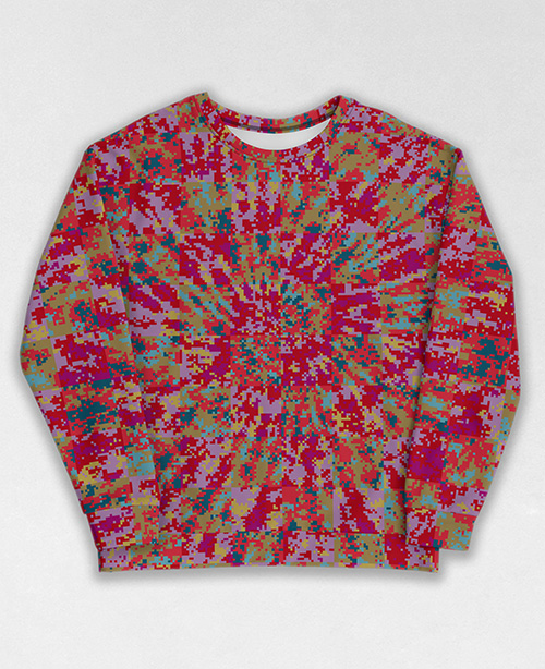 Tie-Dye-Camo Sweatshirt #0943. All over print, precision-cut, and hand-sewn. Super comfortable poly-cotton blend original Digital Camouflage designs by Dan Ellis vague.paris