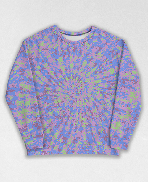 Tie-Dye-Camo Sweatshirt #0944. All over print, precision-cut, and hand-sewn. Super comfortable poly-cotton blend original Digital Camouflage designs by Dan Ellis vague.paris