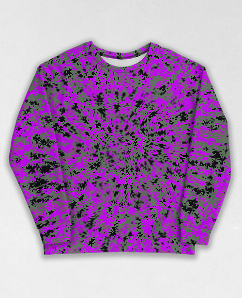 Tie-Dye-Camo Sweatshirt #0951. All over print, precision-cut, and hand-sewn. Super comfortable poly-cotton blend original Digital Camouflage designs by Dan Ellis vague.paris