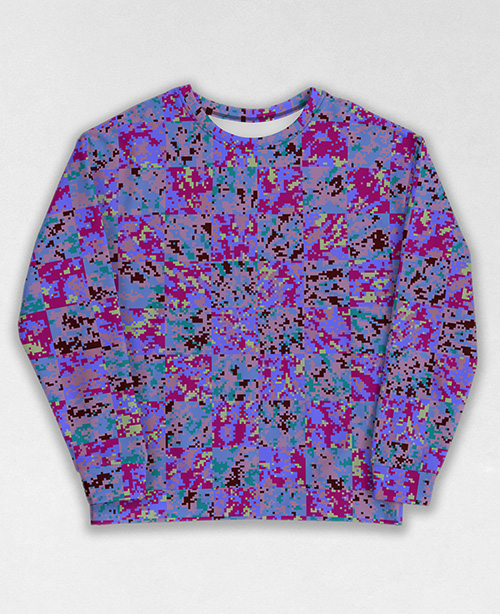 Tie-Dye-Camo Sweatshirt #0961. All over print, precision-cut, and hand-sewn. Super comfortable poly-cotton blend original Digital Camouflage designs by Dan Ellis vague.paris