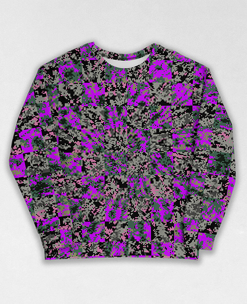 Tie-Dye-Camo Sweatshirt #0976. All over print, precision-cut, and hand-sewn. Super comfortable poly-cotton blend original Digital Camouflage designs by Dan Ellis vague.paris