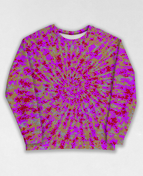 Tie-Dye-Camo Sweatshirt #0983. All over print, precision-cut, and hand-sewn. Super comfortable poly-cotton blend original Digital Camouflage designs by Dan Ellis vague.paris