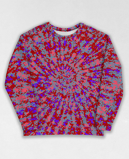 Tie-Dye-Camo Sweatshirt #0984. All over print, precision-cut, and hand-sewn. Super comfortable poly-cotton blend original Digital Camouflage designs by Dan Ellis vague.paris