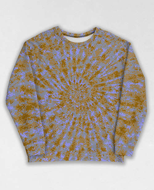 Tie-Dye-Camo Sweatshirt #0994. All over print, precision-cut, and hand-sewn. Super comfortable poly-cotton blend original Digital Camouflage designs by Dan Ellis vague.paris