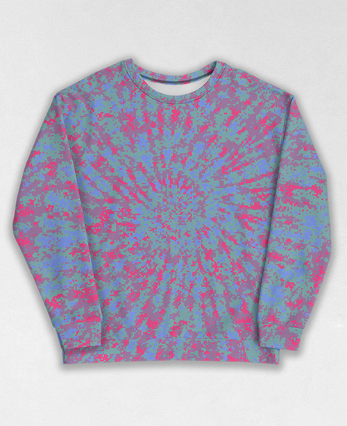 Tie-Dye-Camo Sweatshirt #1011. All over print, precision-cut, and hand-sewn. Super comfortable poly-cotton blend original Digital Camouflage designs by Dan Ellis vague.paris