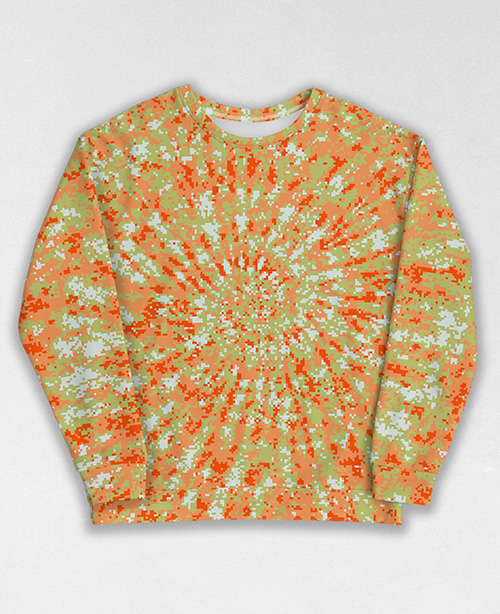 Tie-Dye-Camo Sweatshirt #1012. All over print, precision-cut, and hand-sewn. Super comfortable poly-cotton blend original Digital Camouflage designs by Dan Ellis vague.paris