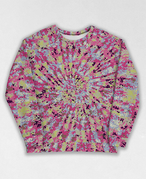 Tie-Dye-Camo Sweatshirt #1013. All over print, precision-cut, and hand-sewn. Super comfortable poly-cotton blend original Digital Camouflage designs by Dan Ellis vague.paris