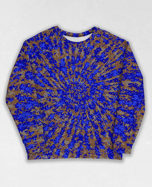 Tie-Dye-Camo Sweatshirt #1019. All over print, precision-cut, and hand-sewn. Super comfortable poly-cotton blend original Digital Camouflage designs by Dan Ellis vague.paris