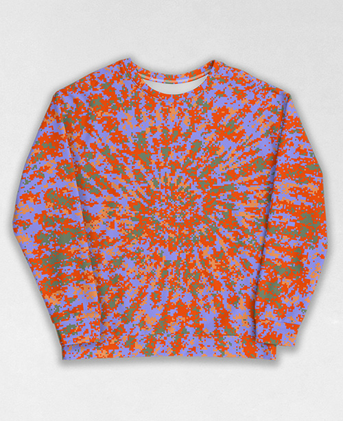 Tie-Dye-Camo Sweatshirt #1022. All over print, precision-cut, and hand-sewn. Super comfortable poly-cotton blend original Digital Camouflage designs by Dan Ellis vague.paris