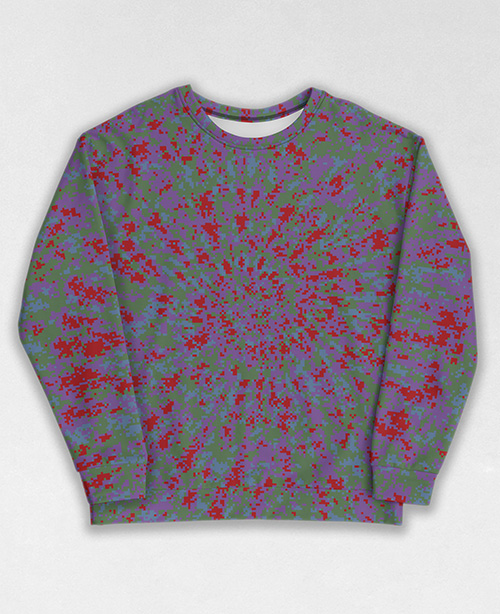 Tie-Dye-Camo Sweatshirt #1029. All over print, precision-cut, and hand-sewn. Super comfortable poly-cotton blend original Digital Camouflage designs by Dan Ellis vague.paris