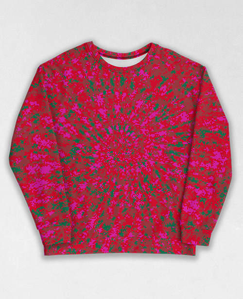 Tie-Dye-Camo Sweatshirt #1034. All over print, precision-cut, and hand-sewn. Super comfortable poly-cotton blend original Digital Camouflage designs by Dan Ellis vague.paris