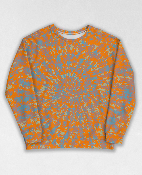 Tie-Dye-Camo Sweatshirt #1036. All over print, precision-cut, and hand-sewn. Super comfortable poly-cotton blend original Digital Camouflage designs by Dan Ellis vague.paris