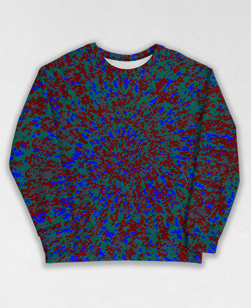 Tie-Dye-Camo Sweatshirt #1039. All over print, precision-cut, and hand-sewn. Super comfortable poly-cotton blend original Digital Camouflage designs by Dan Ellis vague.paris