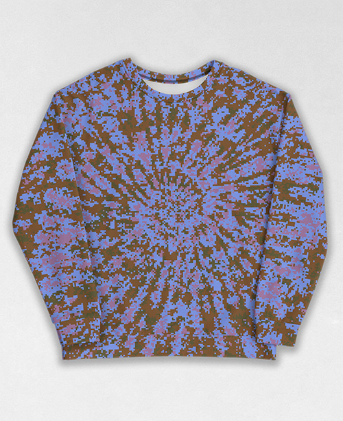 Tie-Dye-Camo Sweatshirt #1047. All over print, precision-cut, and hand-sewn. Super comfortable poly-cotton blend original Digital Camouflage designs by Dan Ellis vague.paris