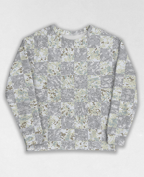 Tie-Dye-Camo Sweatshirt #1048. All over print, precision-cut, and hand-sewn. Super comfortable poly-cotton blend original Digital Camouflage designs by Dan Ellis vague.paris