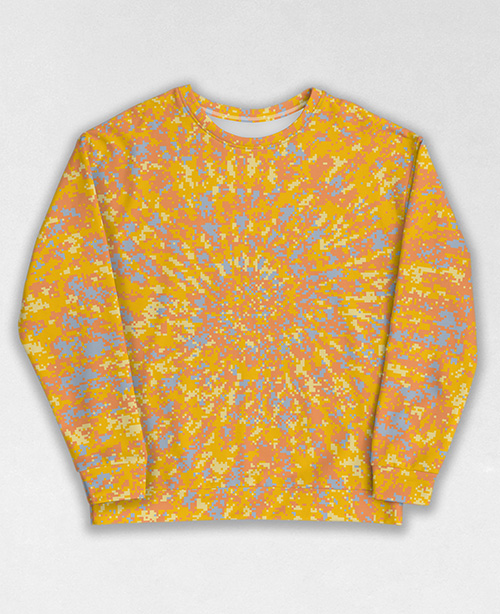 Tie-Dye-Camo Sweatshirt #1055. All over print, precision-cut, and hand-sewn. Super comfortable poly-cotton blend original Digital Camouflage designs by Dan Ellis vague.paris