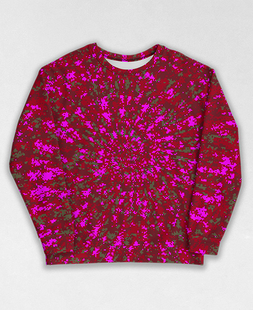 Tie-Dye-Camo Sweatshirt #1062. All over print, precision-cut, and hand-sewn. Super comfortable poly-cotton blend original Digital Camouflage designs by Dan Ellis vague.paris