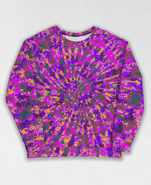 Tie-Dye-Camo Sweatshirt #1063. All over print, precision-cut, and hand-sewn. Super comfortable poly-cotton blend original Digital Camouflage designs by Dan Ellis vague.paris