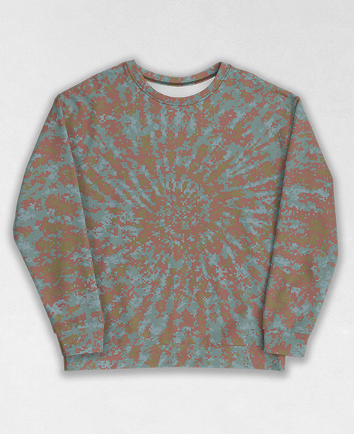 Tie-Dye-Camo Sweatshirt #1089. All over print, precision-cut, and hand-sewn. Super comfortable poly-cotton blend original Digital Camouflage designs by Dan Ellis vague.paris