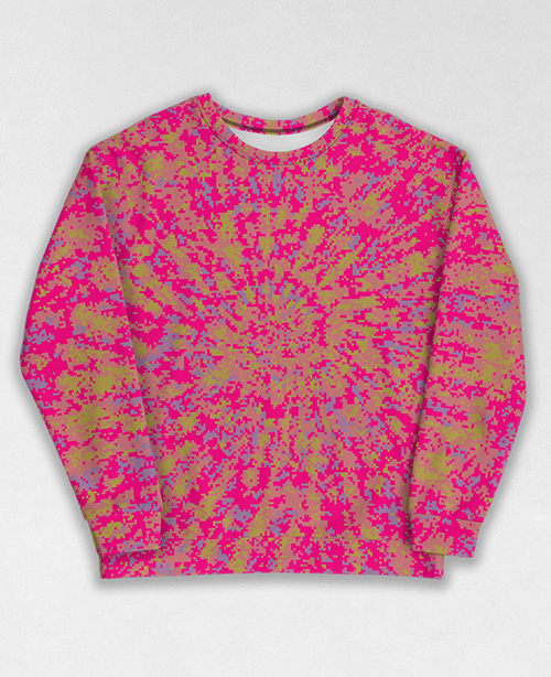 Tie-Dye-Camo Sweatshirt #1107. All over print, precision-cut, and hand-sewn. Super comfortable poly-cotton blend original Digital Camouflage designs by Dan Ellis vague.paris