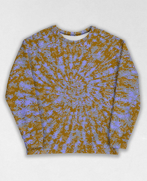 Tie-Dye-Camo Sweatshirt #1114. All over print, precision-cut, and hand-sewn. Super comfortable poly-cotton blend original Digital Camouflage designs by Dan Ellis vague.paris