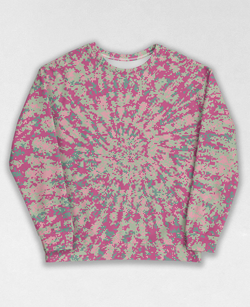 Tie-Dye-Camo Sweatshirt #1117. All over print, precision-cut, and hand-sewn. Super comfortable poly-cotton blend original Digital Camouflage designs by Dan Ellis vague.paris