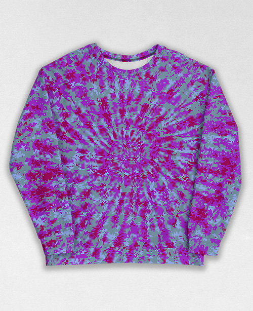 Tie-Dye-Camo Sweatshirt #1125. All over print, precision-cut, and hand-sewn. Super comfortable poly-cotton blend original Digital Camouflage designs by Dan Ellis vague.paris